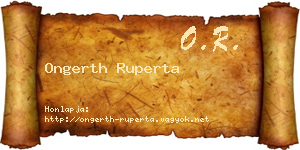 Ongerth Ruperta névjegykártya